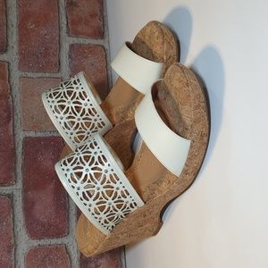 Nurture Alea Cloud White Laser Cut Wedge Heels - Size 8